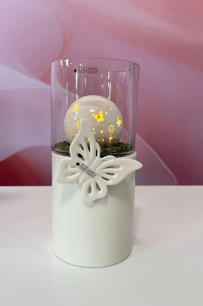 Dekoset Windlicht Laterna mit LED Kugel Polline