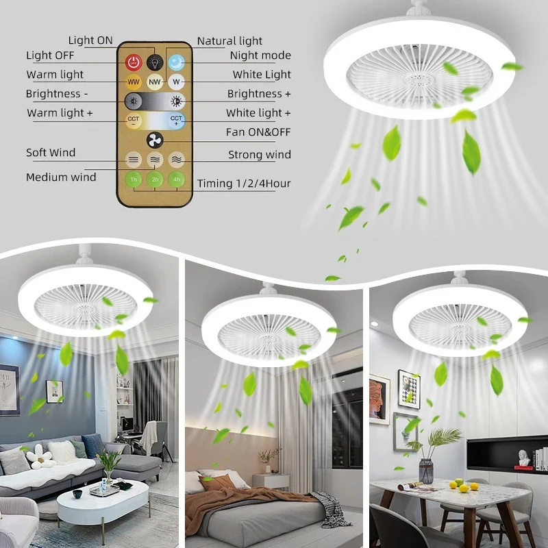 Moderner Leiser Deckenventilator mit Fernbedienung für Wohnzimmer Ruhig und Effizient
