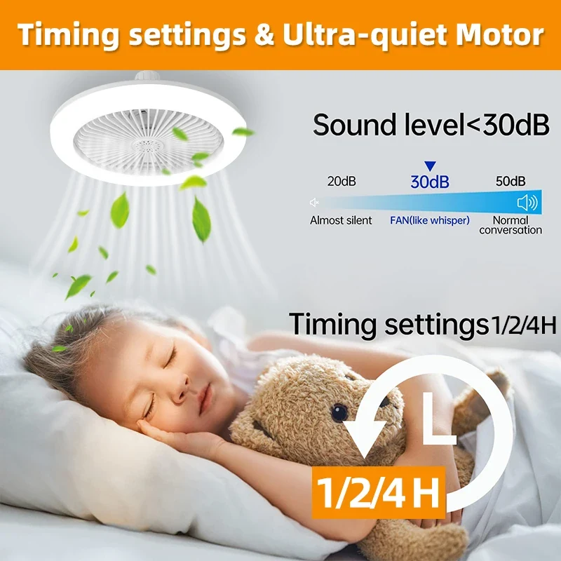 Moderner Leiser Deckenventilator mit Fernbedienung für Wohnzimmer Ruhig und Effizient