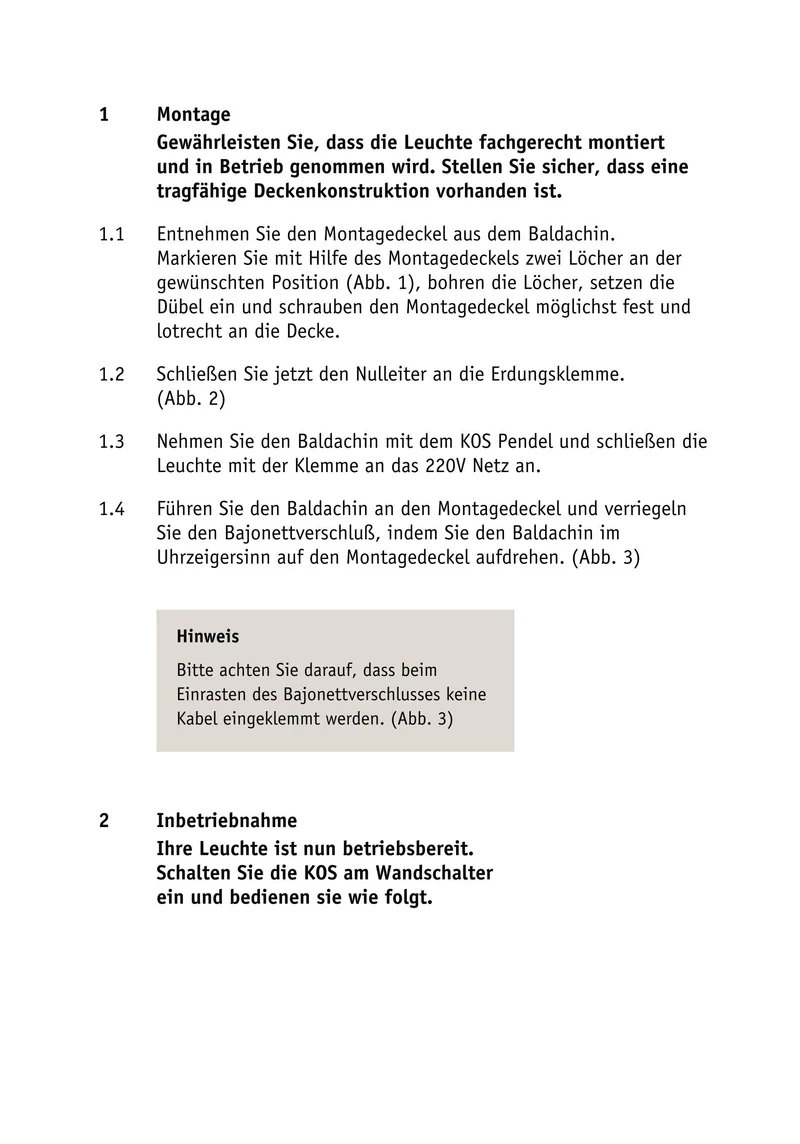 Pendelleuchte KOS Solo