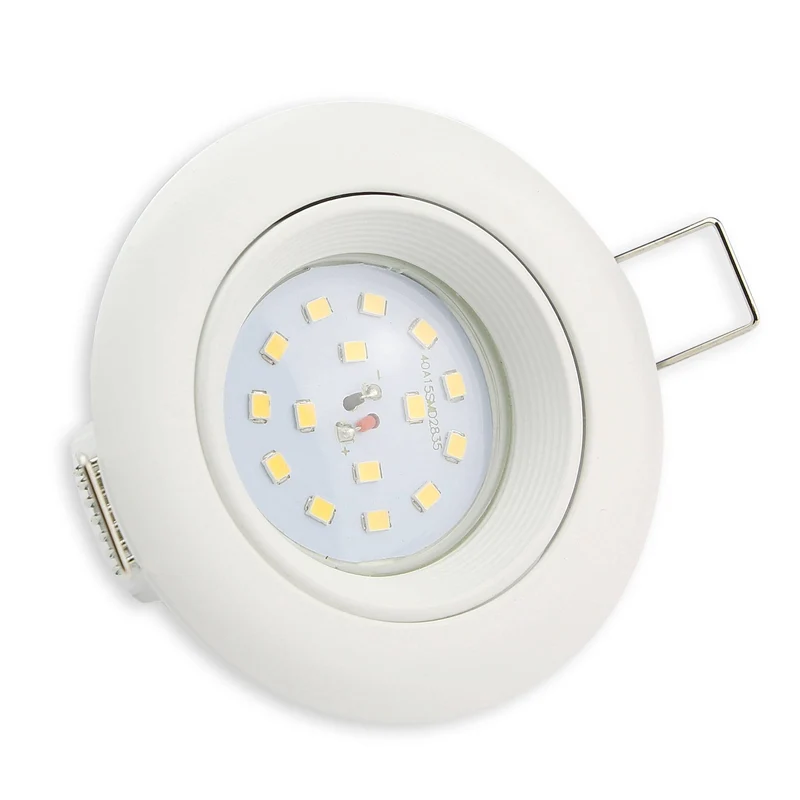 LED Einbaustrahler schwenkbar rund 230 Volt Spot Lampe 75mm Wandleuchte