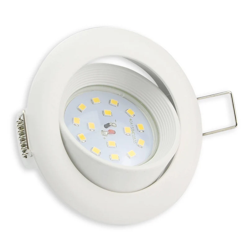 LED Einbaustrahler schwenkbar rund 230 Volt Spot Lampe 75mm Wandleuchte