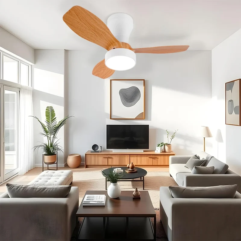 Moderner LED Deckenventilator mit Fernbedienung für Wohnzimmer und Schlafzimmer Vielseitig