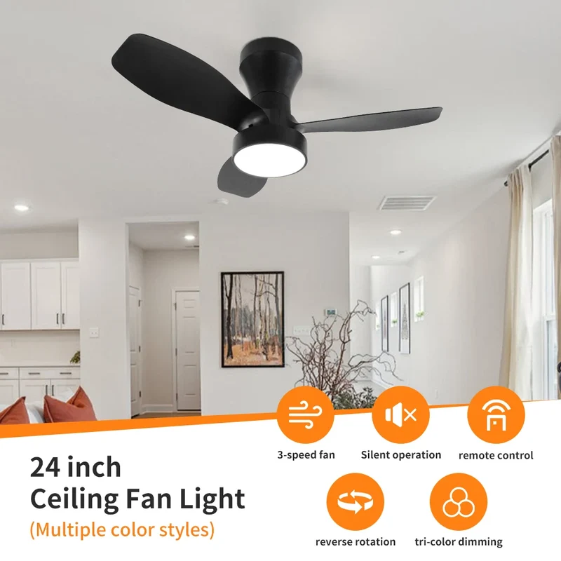 Moderner LED Deckenventilator mit Fernbedienung für Wohnzimmer und Schlafzimmer Vielseitig