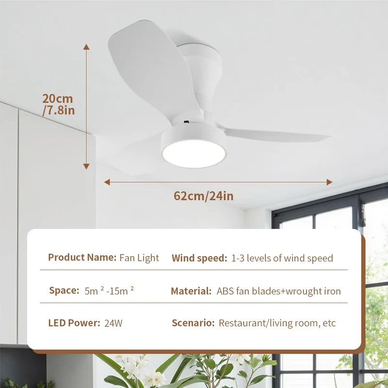 Moderner LED Deckenventilator mit Fernbedienung für Wohnzimmer und Schlafzimmer Vielseitig