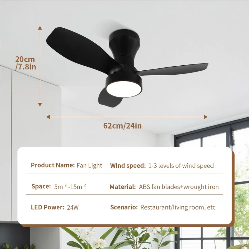 Moderner LED Deckenventilator mit Fernbedienung für Wohnzimmer und Schlafzimmer Vielseitig
