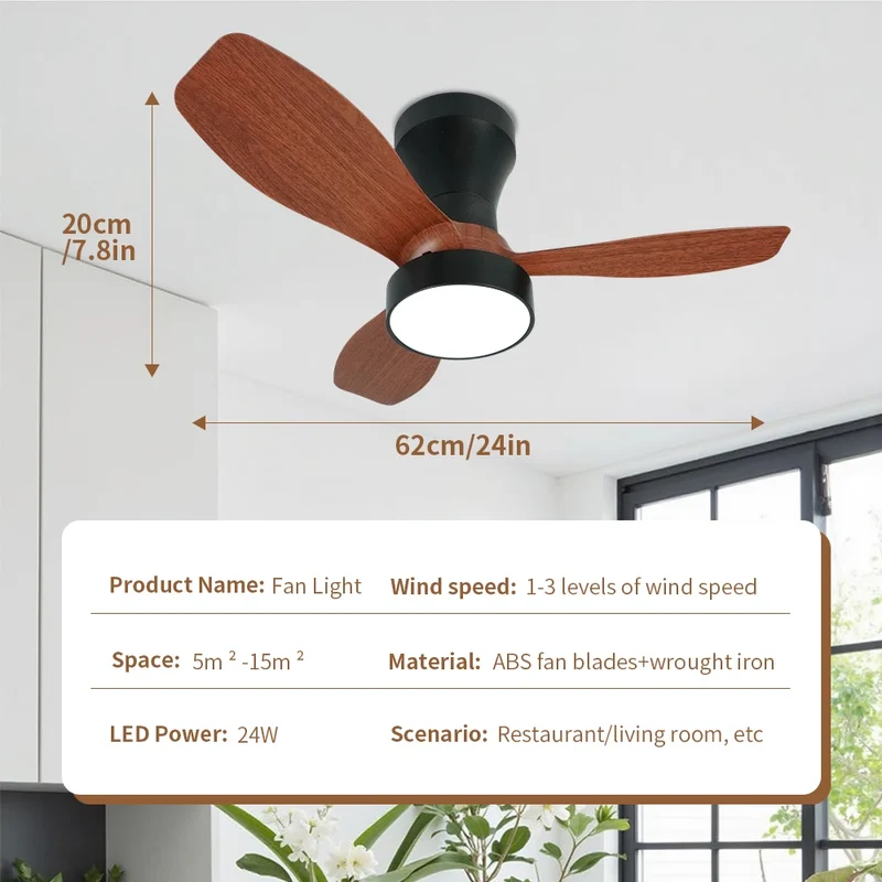 Moderner LED Deckenventilator mit Fernbedienung für Wohnzimmer und Schlafzimmer Vielseitig