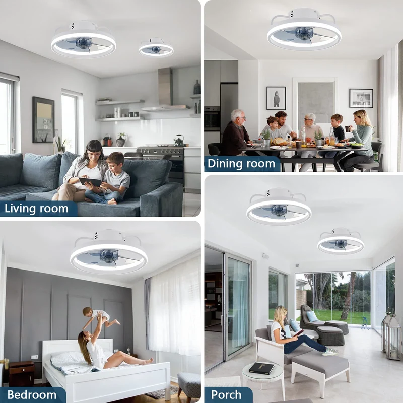 Moderner LED Deckenventilator mit Fernbedienung Leise für Wohnzimmer Gemütlich