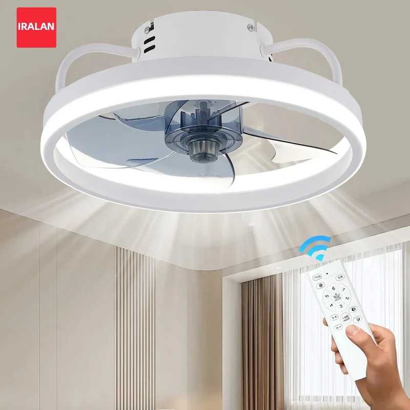 Moderner LED Deckenventilator mit Fernbedienung Leise für Wohnzimmer Gemütlich