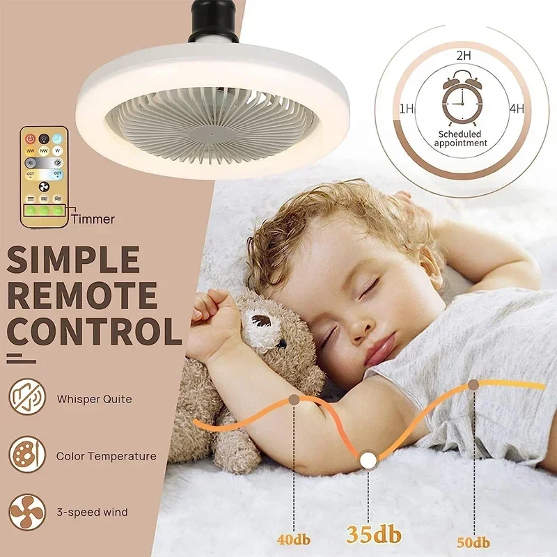 Smart LED Deckenventilator mit Fernbedienung App Steuerung für Modernes Wohnzimmer