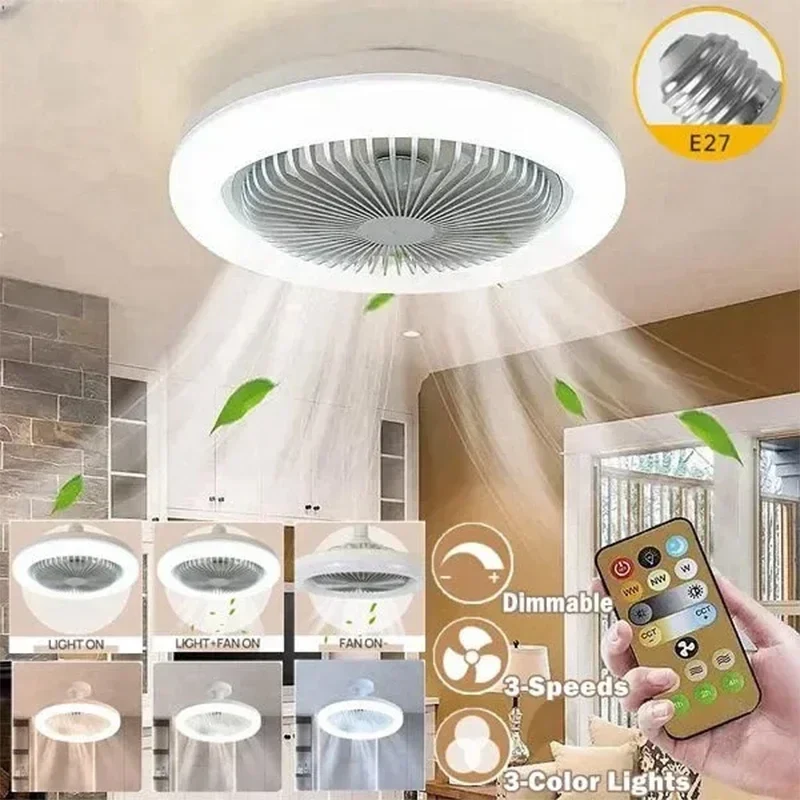 Smart LED Deckenventilator mit Fernbedienung App Steuerung für Modernes Wohnzimmer