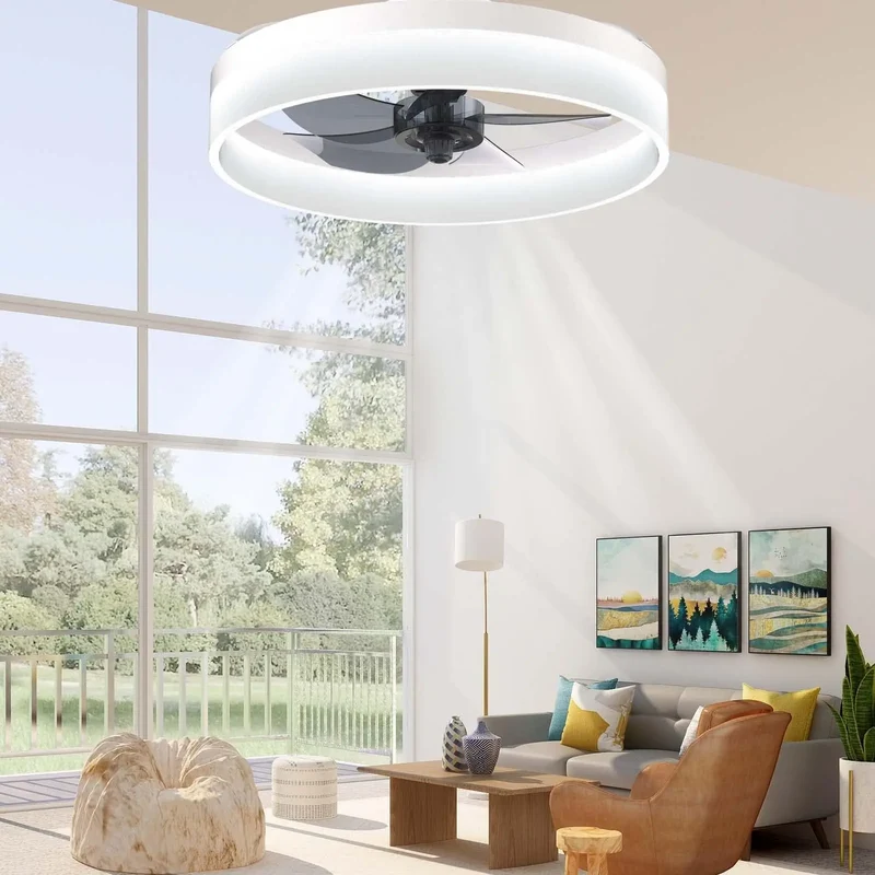 Moderner LED Deckenventilator mit Fernbedienung für Wohnzimmer und Schlafzimmer