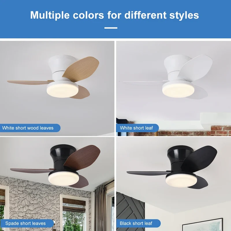 Moderner Nordischer Deckenventilator mit Licht für Wohnzimmer und Gewerberäume