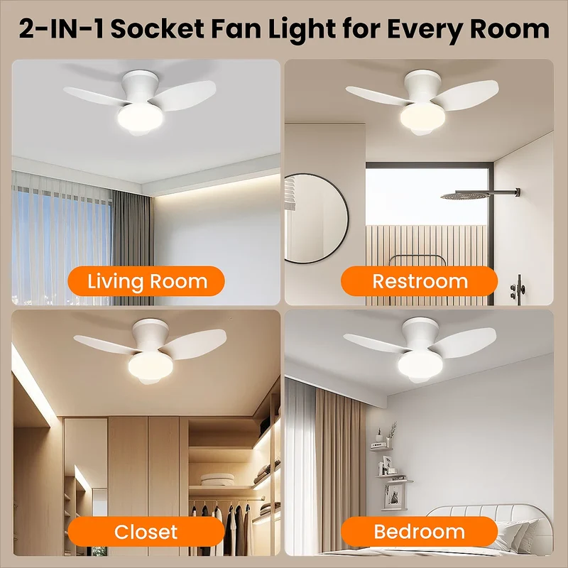 Moderner Dreiflügeliger Deckenventilator mit Dimmbarem LED Licht und Fernbedienung