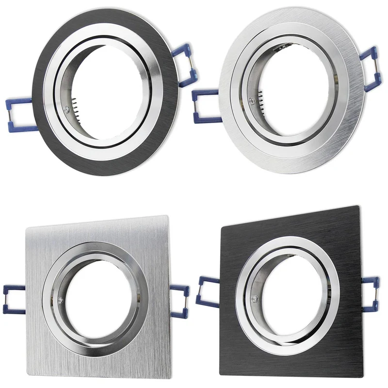 Einbaurahmen eckig rund GU10 MR16 schwenkbar Gehäuse 68mm Einbaustrahler Spot