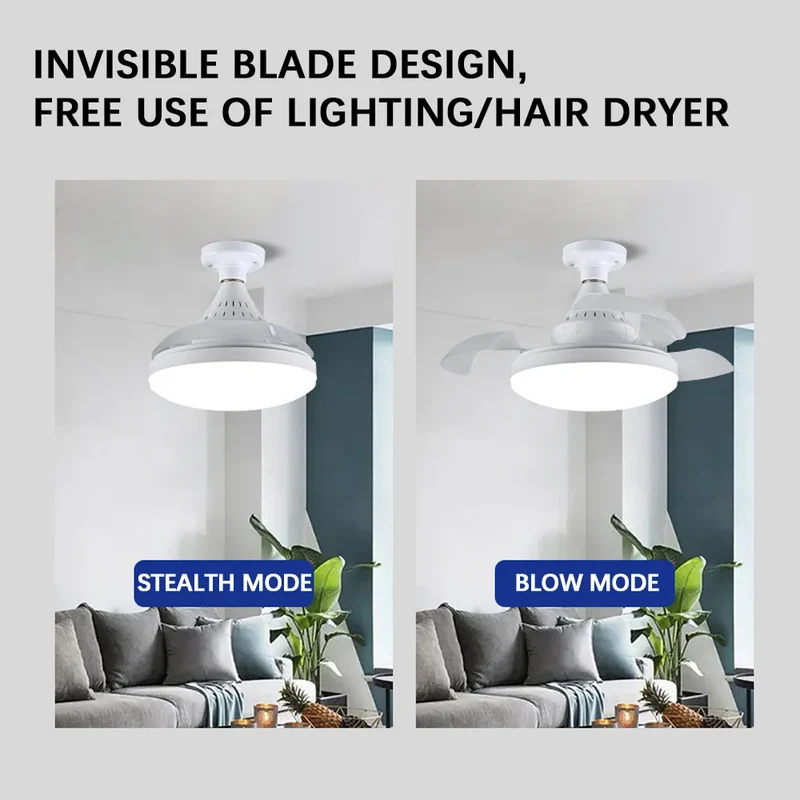 Moderner Smart LED Deckenventilator mit Fernbedienung und App für Wohnzimmer Intelligent