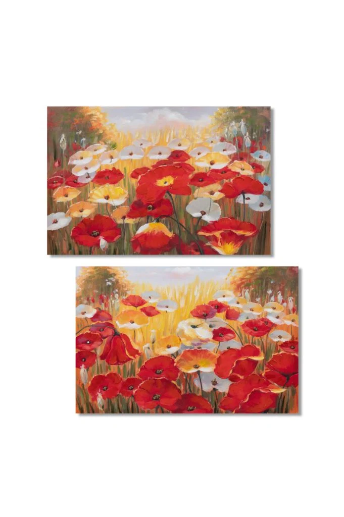 Deko Wandbild Mohnblumen 60x40 cm in 2 Versionen