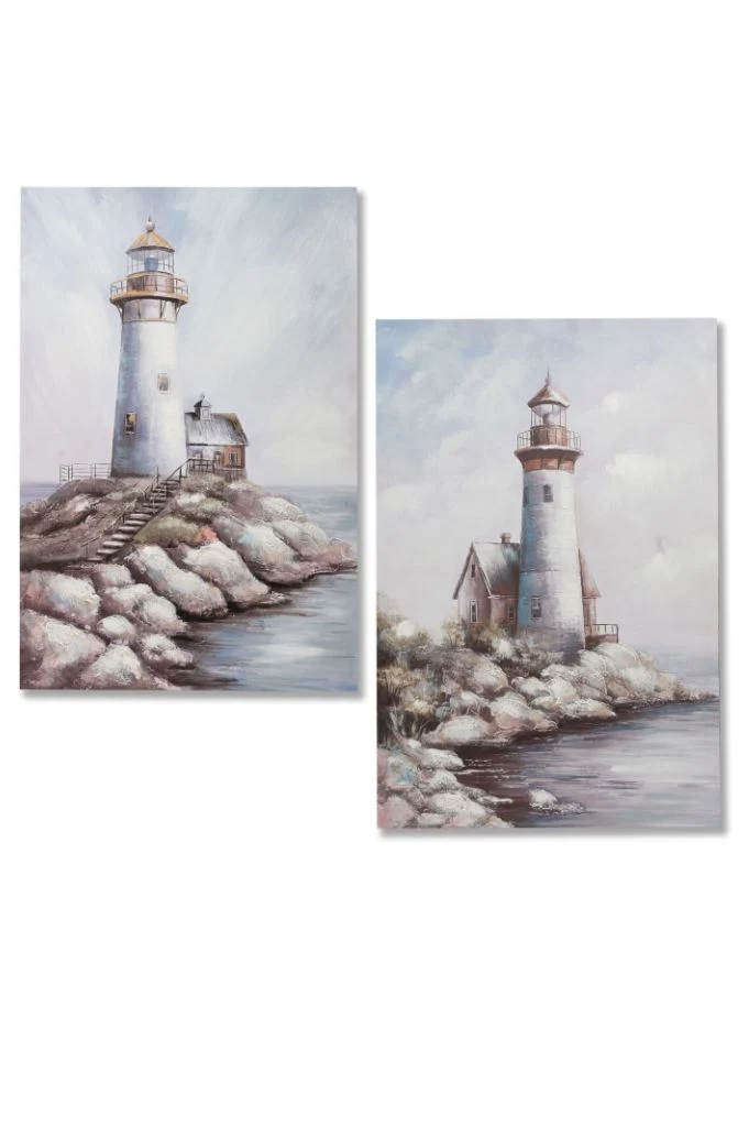 Deko Wandbild Leuchtturm 40x60cm in 2 Versionen