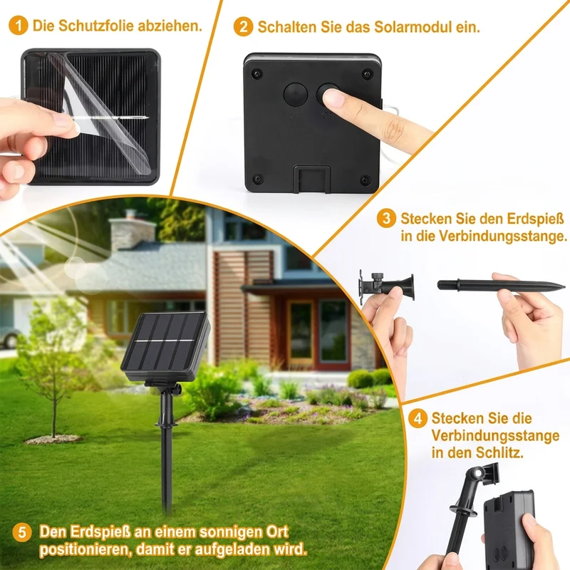 Wasserdichte LED Solar Lichterkette für Garten Terrasse und Hochzeit