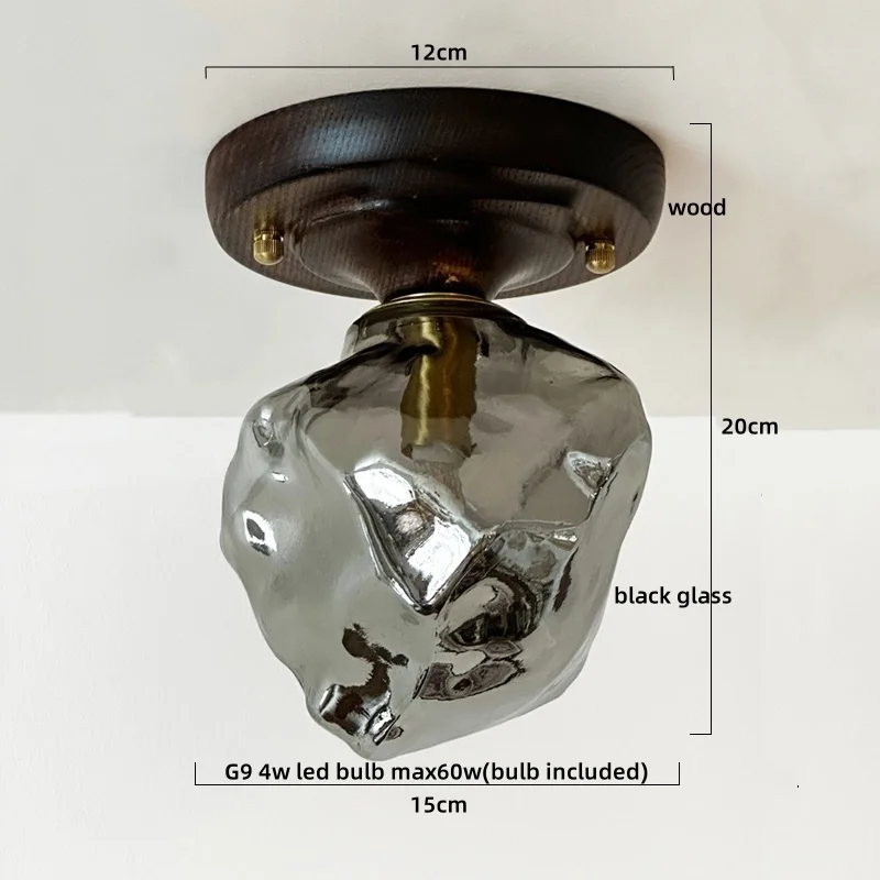Walnuss und Kupfer LED Deckenleuchte E27 für Flur und Wohnzimmer