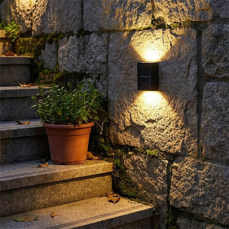 Moderne Solar LED Außenwandleuchte mit Bewegungsmelder für Garten und Eingang