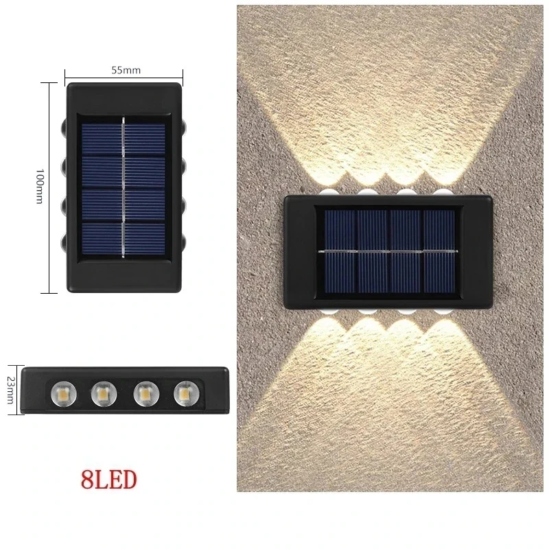 Moderne Solar LED Außenwandleuchte mit Bewegungsmelder für Garten und Eingang