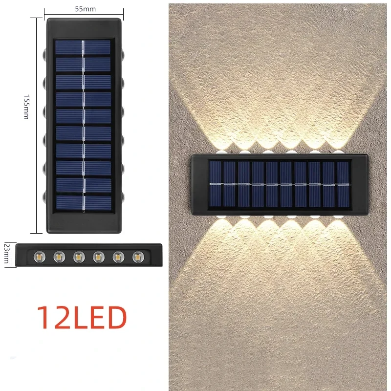Moderne Solar LED Außenwandleuchte mit Bewegungsmelder für Garten und Eingang