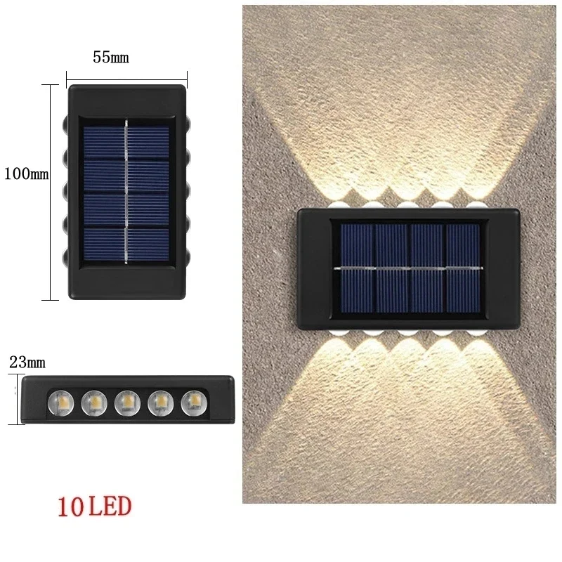 Moderne Solar LED Außenwandleuchte mit Bewegungsmelder für Garten und Eingang