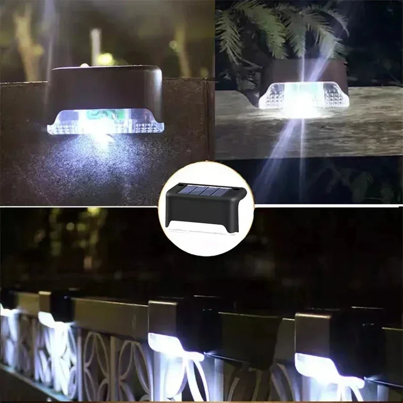 Moderne Solar LED Stufenleuchte für Gartentreppe und Außenweg