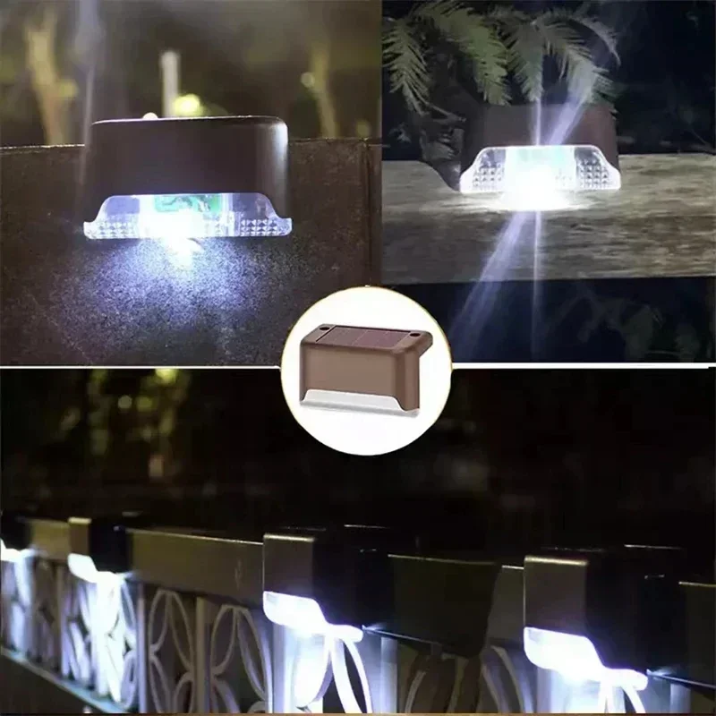 Moderne Solar LED Stufenleuchte für Gartentreppe und Außenweg