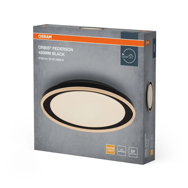 OSRAM ORBIS Pederson Deckenleuchte 24W 450mm schwarz