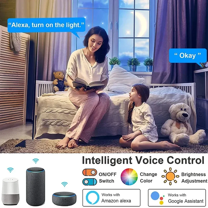 Smarte RGB LED Deckenleuchte 24W mit App und Sprachsteuerung Alexa Google