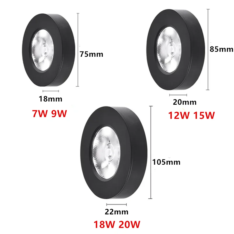 Ultra-Flacher COB LED Aufbau-Downlight 7W–20W Breitvoltage für Küche und Wohnzimmer
