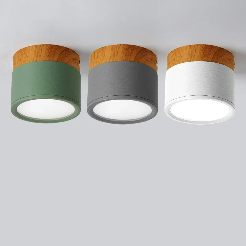 Holz LED Aufbauleuchte Modern für Wohnzimmer und Gewerbliche Räume