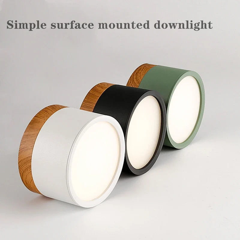 Holz LED Aufbauleuchte Modern für Wohnzimmer und Gewerbliche Räume