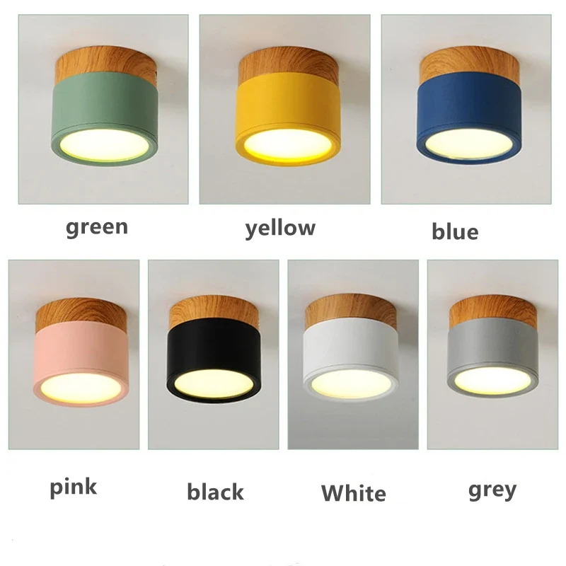 Holz LED Aufbauleuchte Modern für Wohnzimmer und Gewerbliche Räume