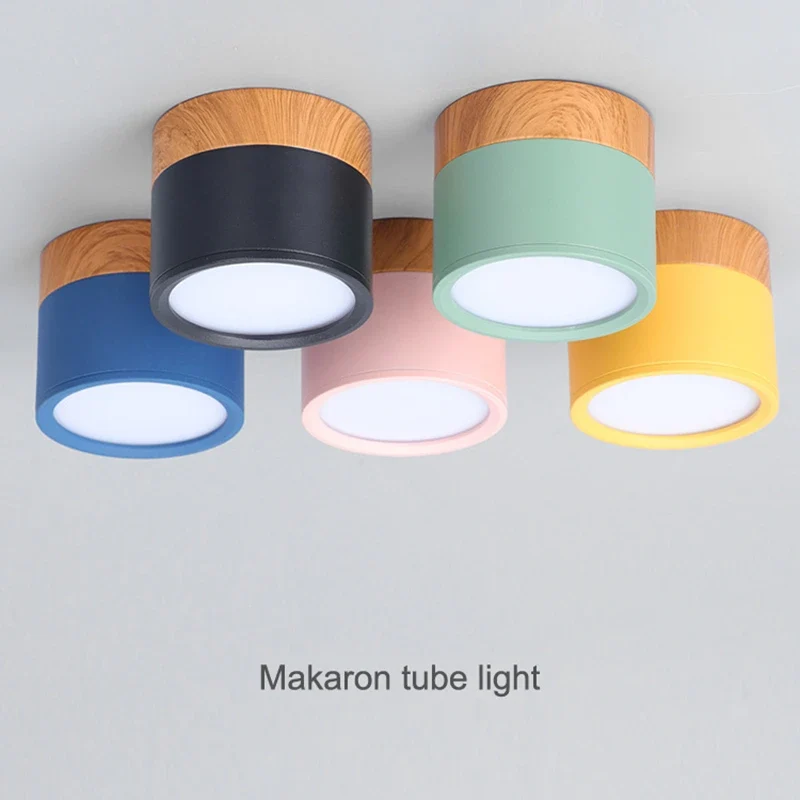 Holz LED Aufbauleuchte Modern für Wohnzimmer und Gewerbliche Räume
