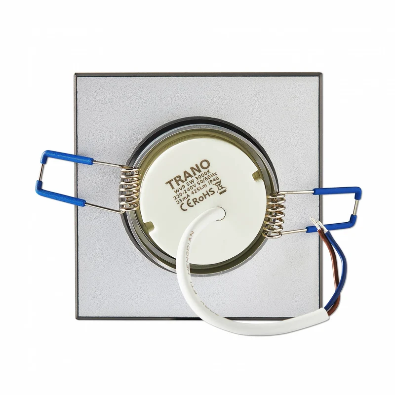 LED Einbaustrahler flach eckig 3-6,5W Einbaurahmen Deckenspot dimmbar 75mm 230V