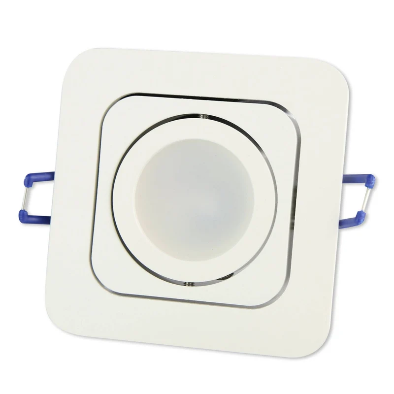 LED Einbaustrahler eckig dimmbar schwenkbar und neigbar 3-6,5 Watt 230V 80x80 mm Bohrloch