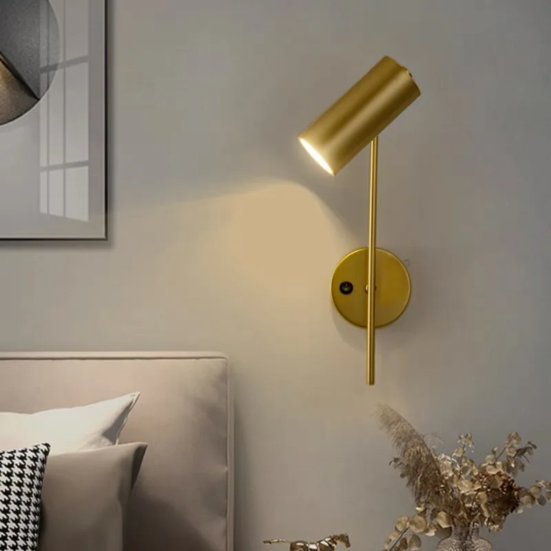 Moderne Verstellbare Eisen Wandleuchte für Hotellesen und Wohnzimmer