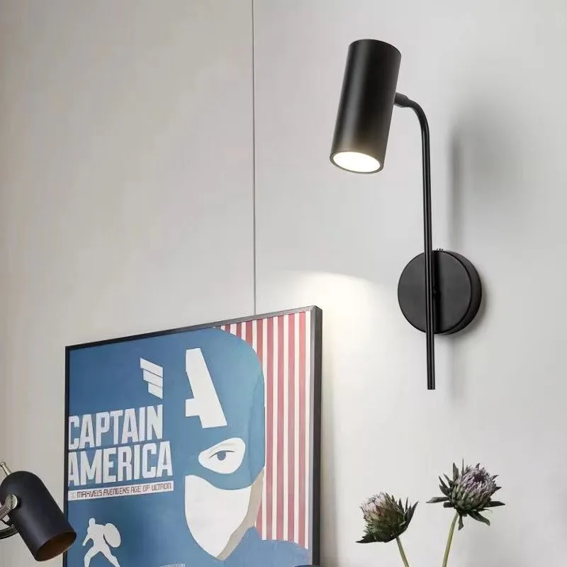 Moderne Verstellbare Eisen Wandleuchte für Hotellesen und Wohnzimmer