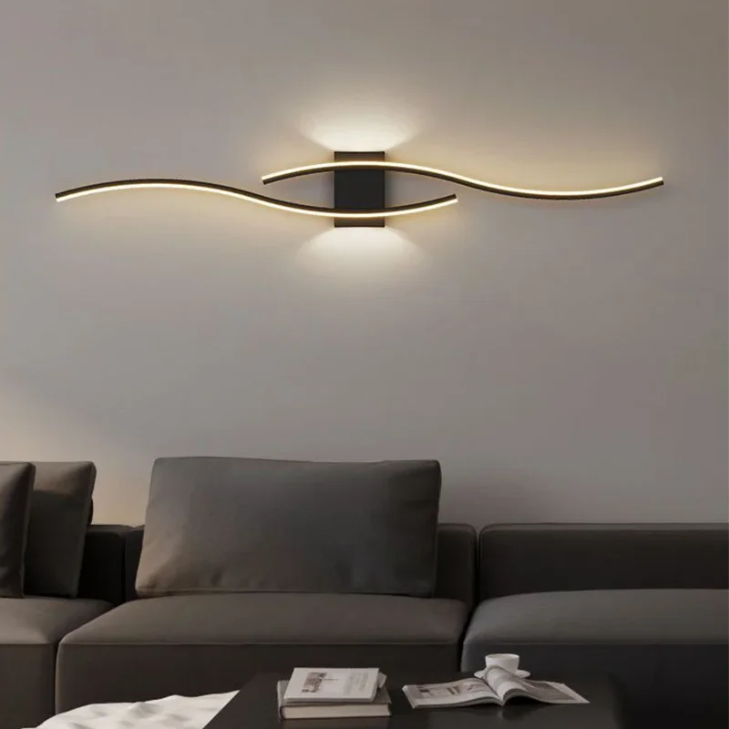 Moderne LED Streifen Wandleuchte für Wohnzimmer und Schlafzimmer