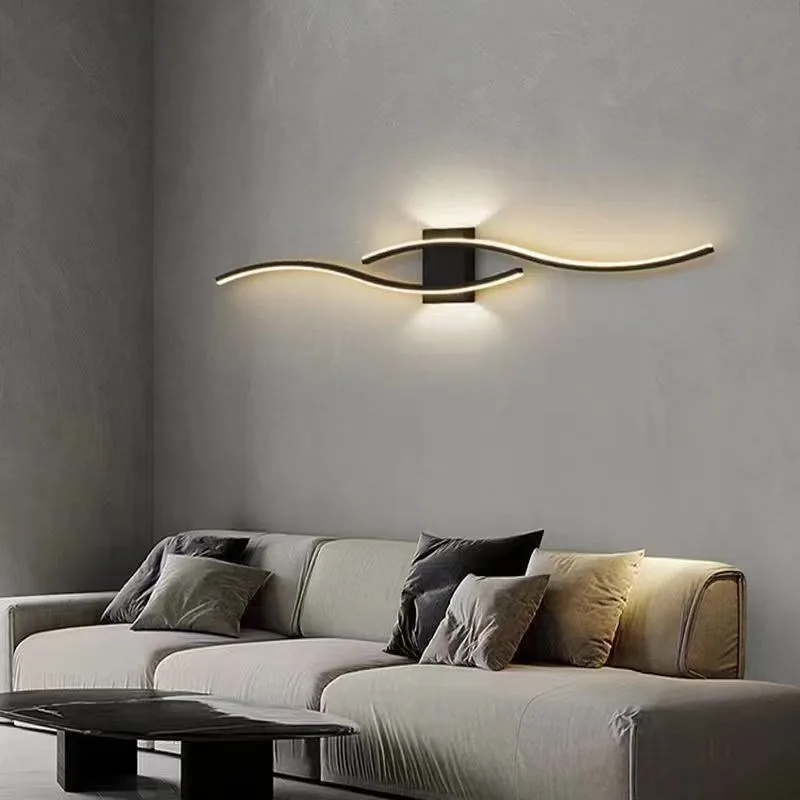 Moderne LED Streifen Wandleuchte für Wohnzimmer und Schlafzimmer