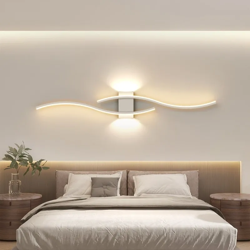 Moderne LED Streifen Wandleuchte für Wohnzimmer und Schlafzimmer