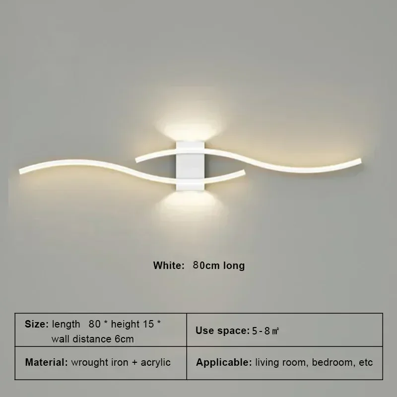 Moderne LED Streifen Wandleuchte für Wohnzimmer und Schlafzimmer