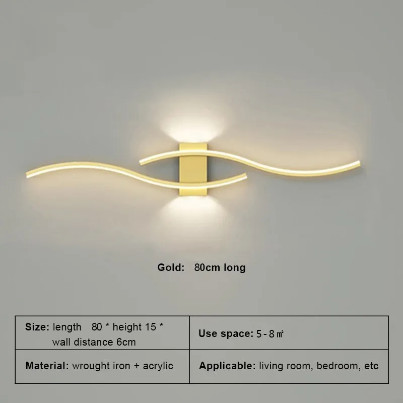Moderne LED Streifen Wandleuchte für Wohnzimmer und Schlafzimmer