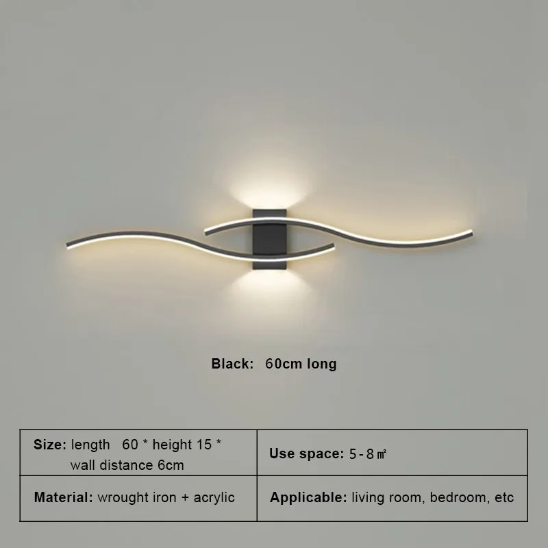 Moderne LED Streifen Wandleuchte für Wohnzimmer und Schlafzimmer