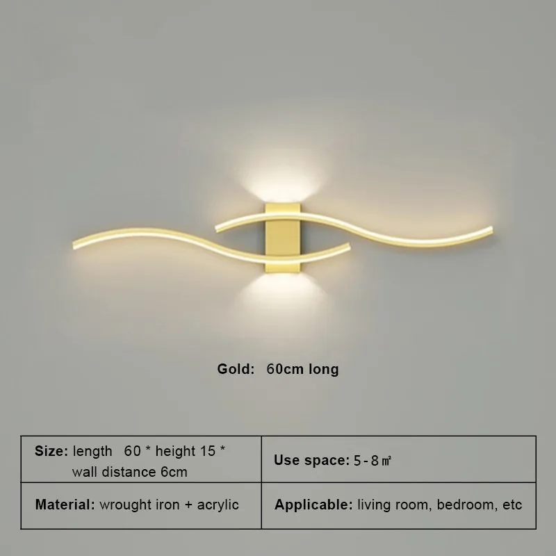 Moderne LED Streifen Wandleuchte für Wohnzimmer und Schlafzimmer