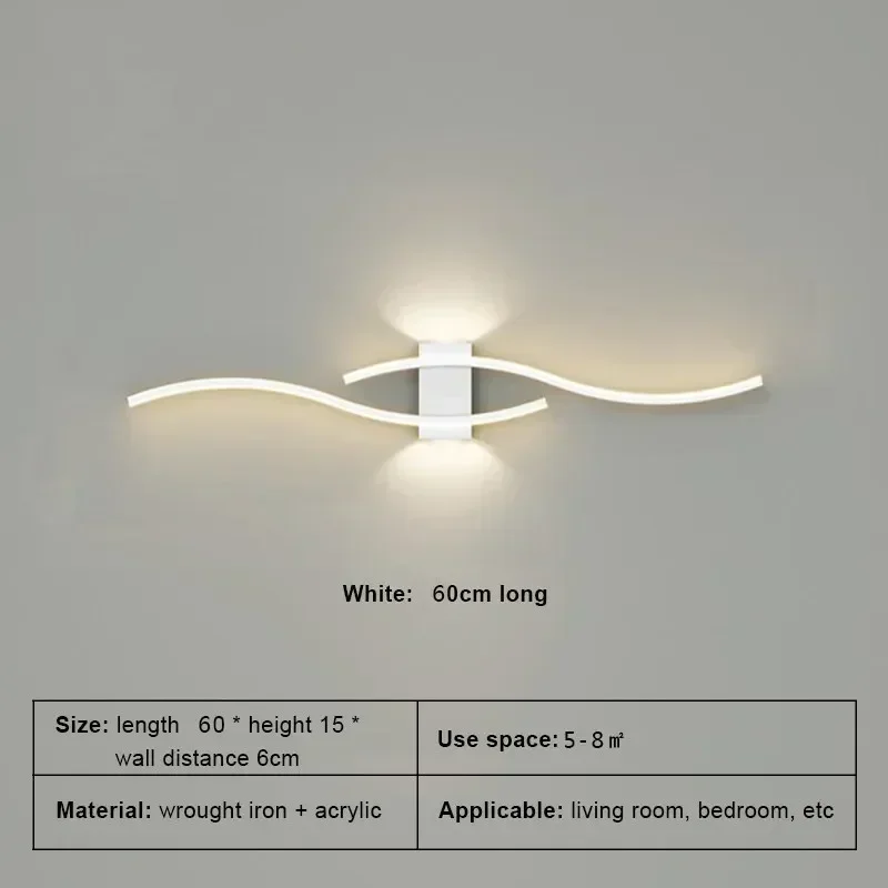 Moderne LED Streifen Wandleuchte für Wohnzimmer und Schlafzimmer