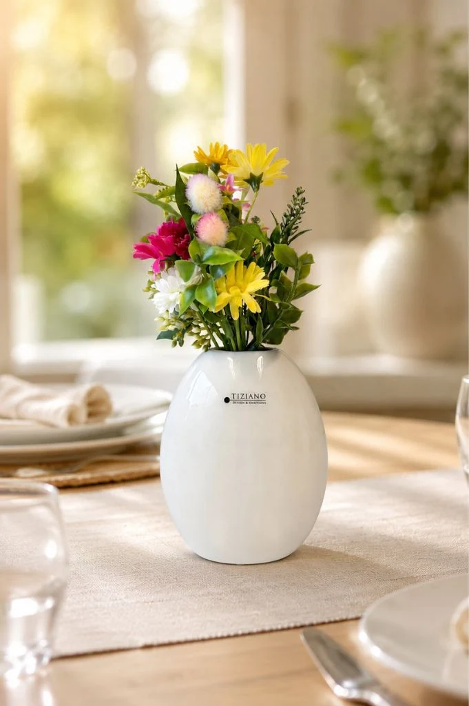 Vase Lunetta creme-weiß